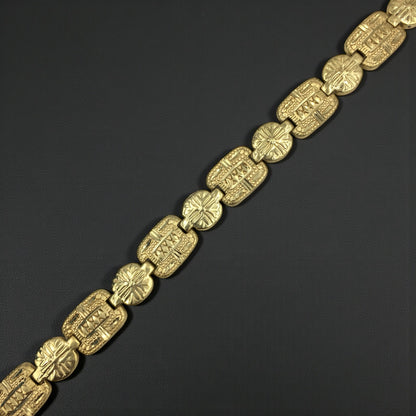 HERITAGE LINK MICRO GOLD PLATED BRACELET FOR MEN | PREMIUM BRASS BRACELET