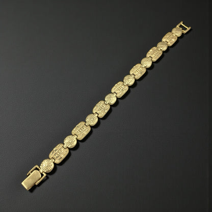 HERITAGE LINK MICRO GOLD PLATED BRACELET FOR MEN | PREMIUM BRASS BRACELET