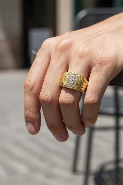 ROYAL OVAL EMBLEM DIAMOND MEN'S RING
