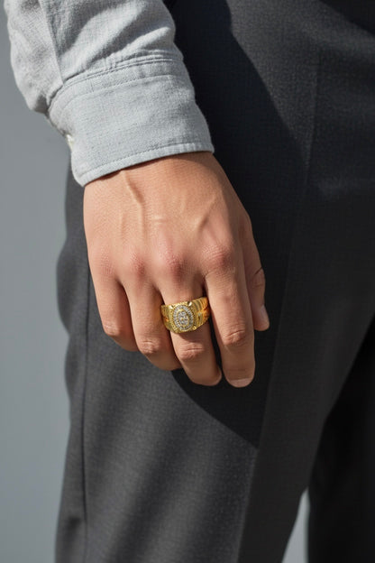 ROYAL OVAL EMBLEM DIAMOND MEN'S RING