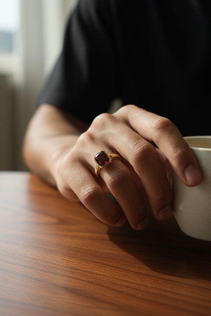 CRIMSON SOVEREIGN DIAMOND MEN'S RING