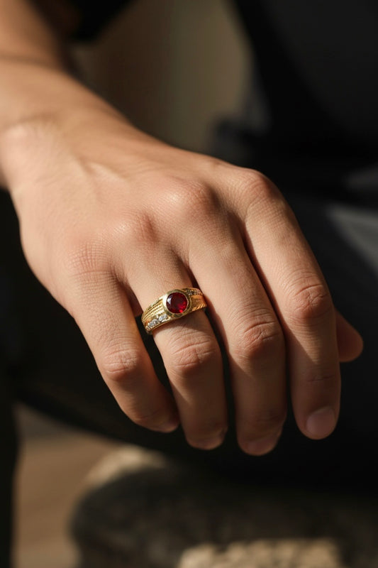 RUBY MONARCH MEN'S RING