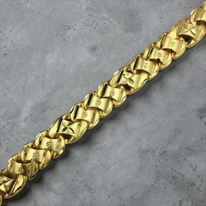 REGAL EDGE LINK GOLD MEN'S BRACELET