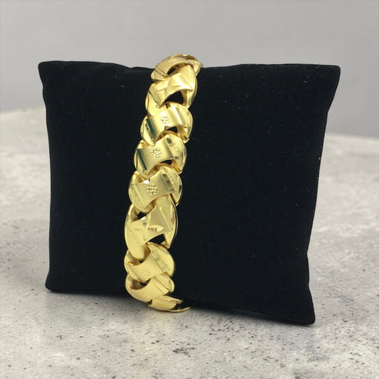 REGAL EDGE LINK GOLD MEN'S BRACELET