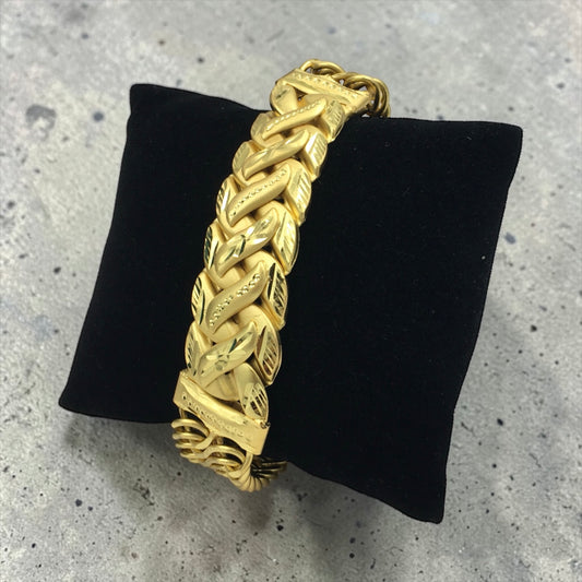 COMMANDER CROWN LINK GOLD MEN'S BRACELET