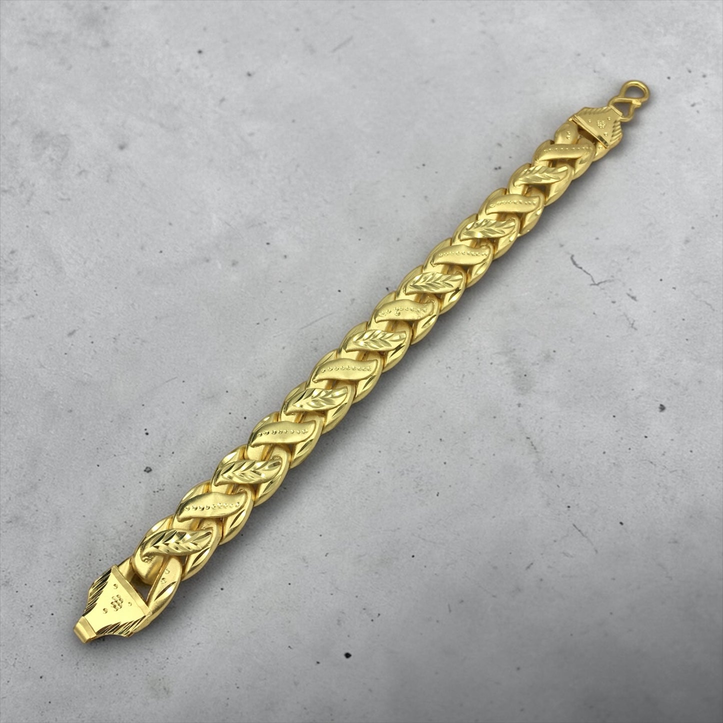 SIGNATURE ELITE BAND MICRO GOLD PLATED BRACELET FOR MEN | PREMIUM BRASS MEN'S BRACELET