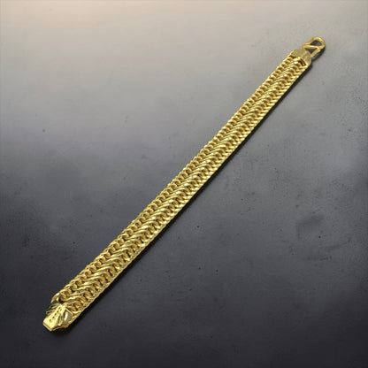 SOVEREIGN PRESTIGE BAND MICRO GOLD PLATED BRACELET FOR MEN | PREMIUM BRASS MEN'S BRACELET