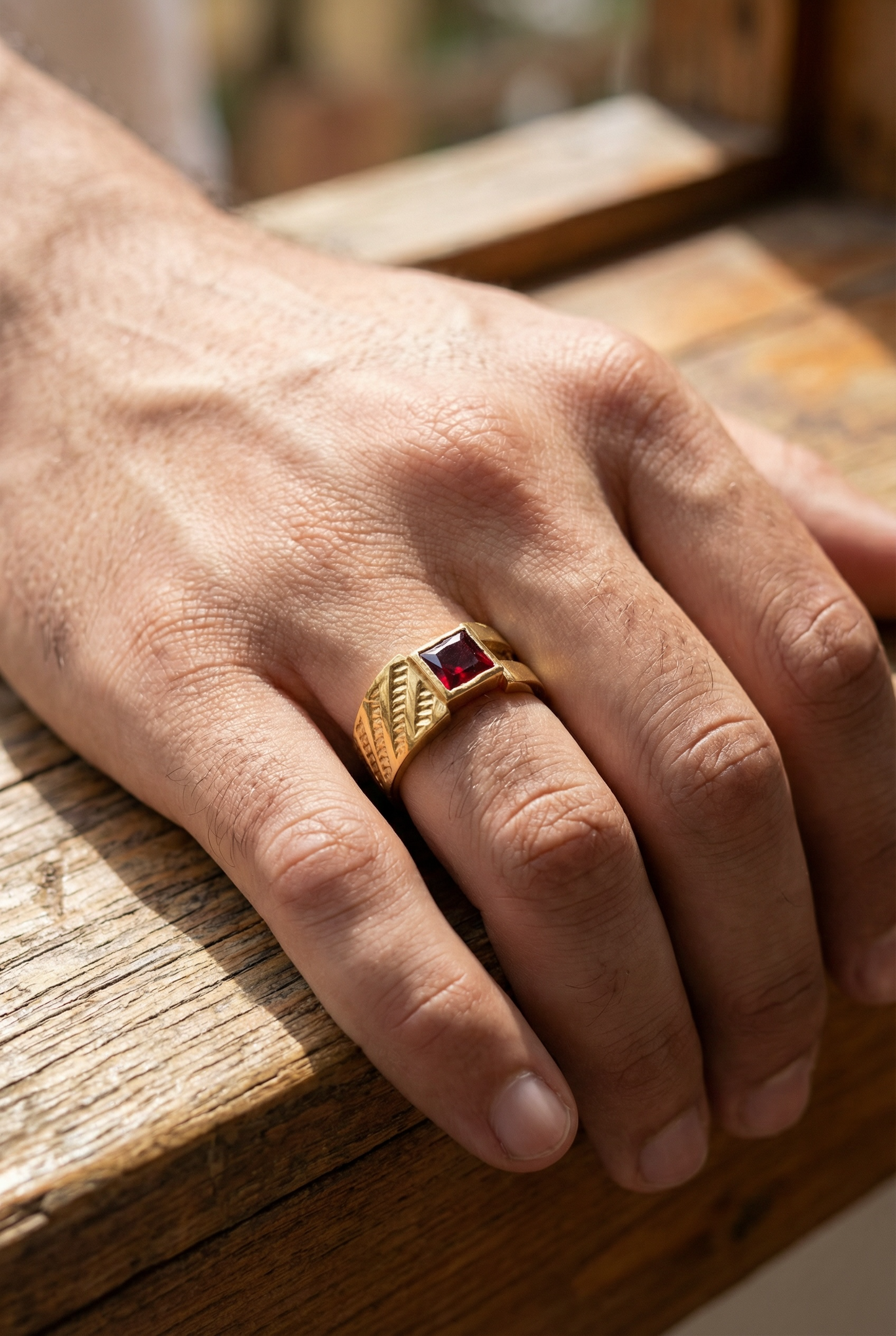 CRIMSON MONARCH MEN'S RING