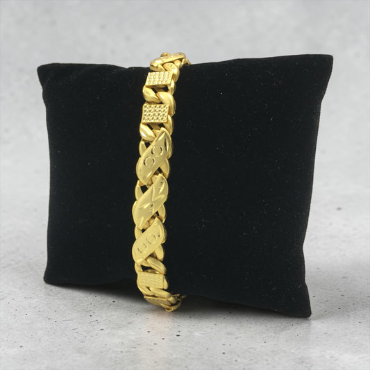 TEXTURED LINK POWER GOLD MEN'S BRACELET