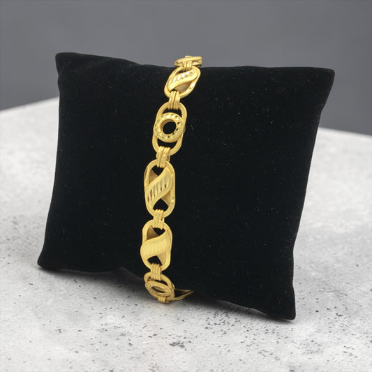 MODERN LOOP DESIGN GOLD MEN'S BRACELET