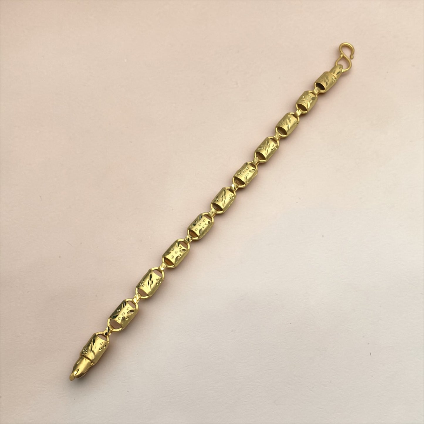 CLASSIC BLOCK LINK GOLD MEN'S BRACELET
