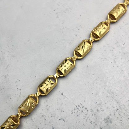 CLASSIC BLOCK LINK GOLD MEN'S BRACELET