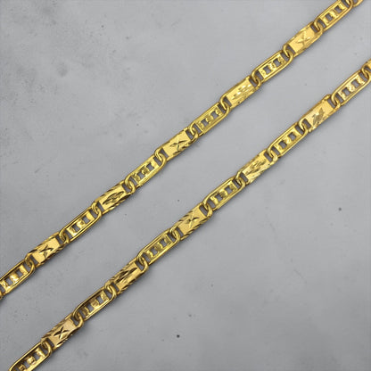 IMPERIAL RECTANGULAR LINK GOLD 20 INCH MEN’S CHAIN