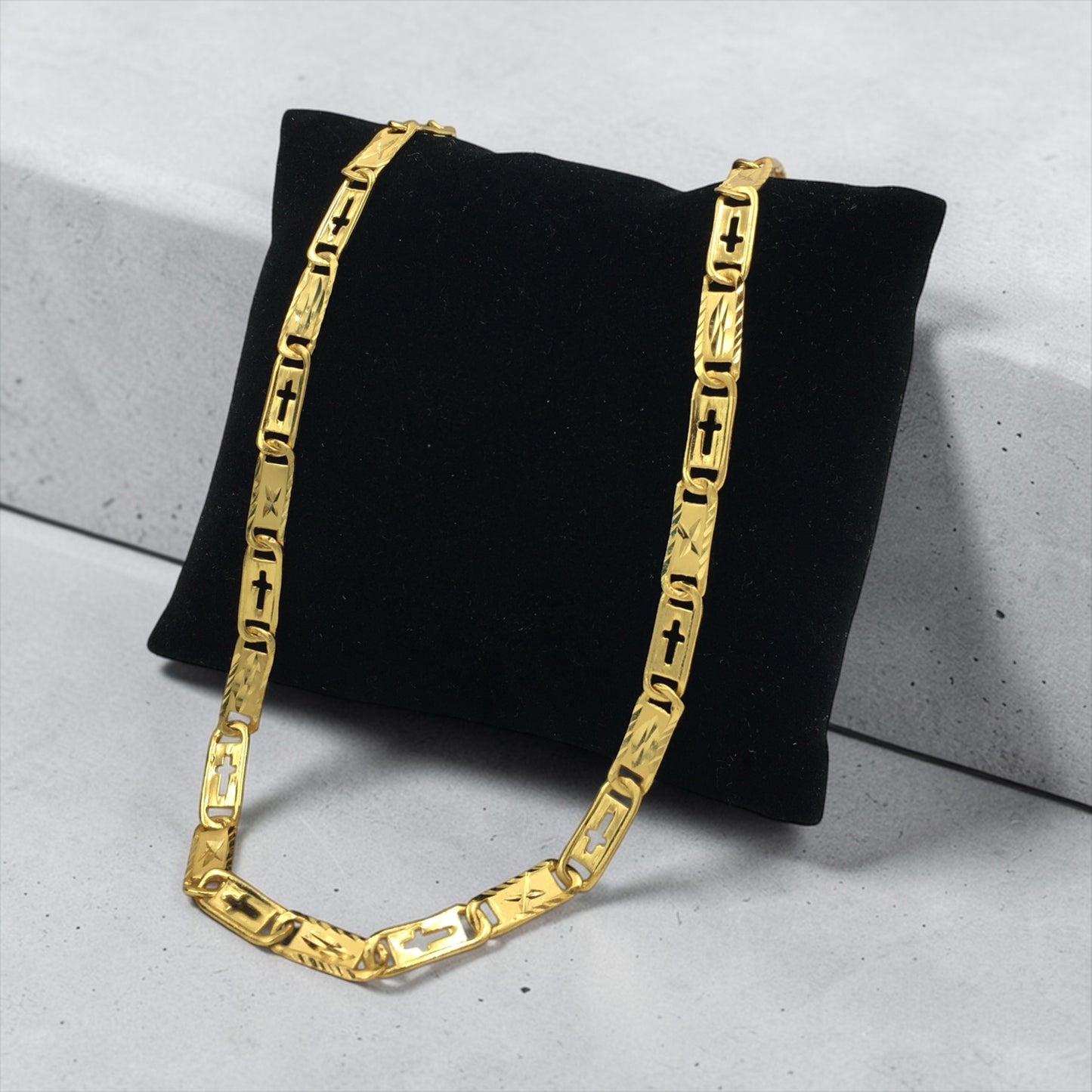 IMPERIAL RECTANGULAR LINK GOLD 20 INCH MEN’S CHAIN