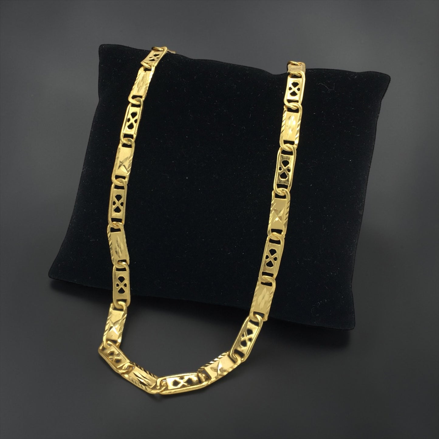 IMPERIAL RECTANGULAR LINK GOLD 20 INCH MEN’S CHAIN
