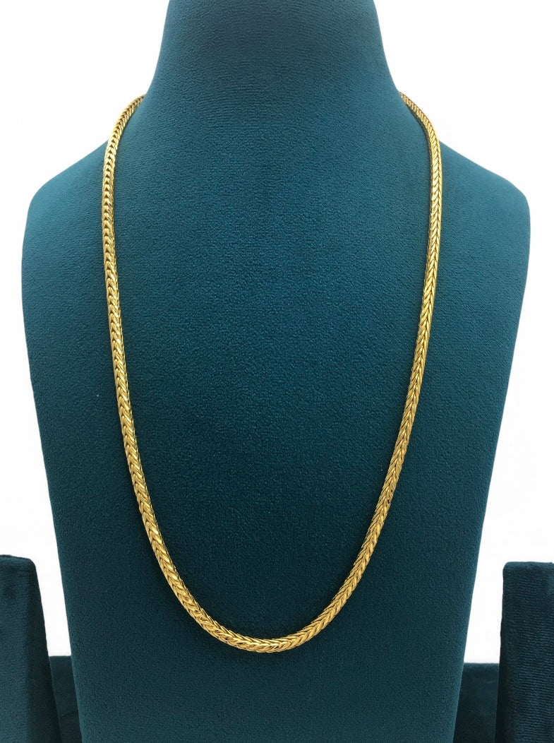 PREMIUM WHEAT LINK GOLD FINISH MEN’S CHAIN