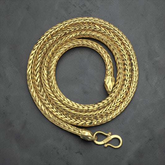 PREMIUM WHEAT LINK GOLD FINISH MEN’S CHAIN