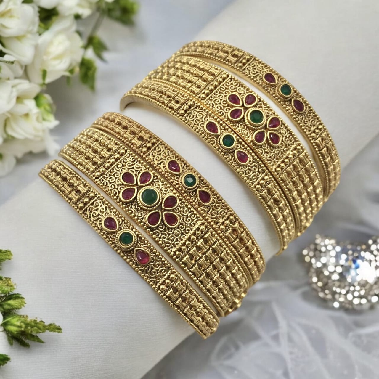 PRANITHA RAJWADI BRASS BANGLES