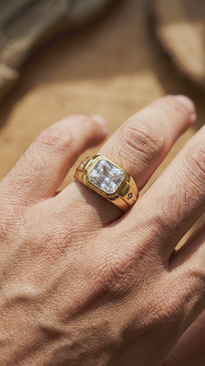 PLATINUM DOMINION MEN'S RING