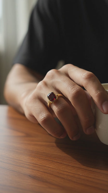 CRIMSON SOVEREIGN DIAMOND MEN'S RING