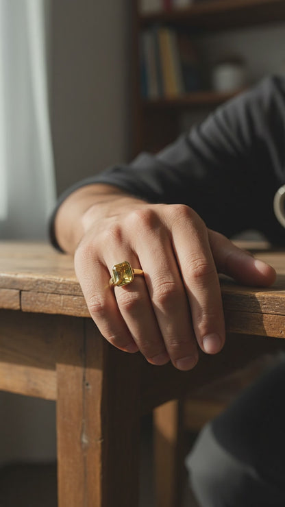 SOLAR CREST DIAMOND MEN'S RING