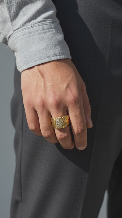 ROYAL OVAL EMBLEM DIAMOND MEN'S RING
