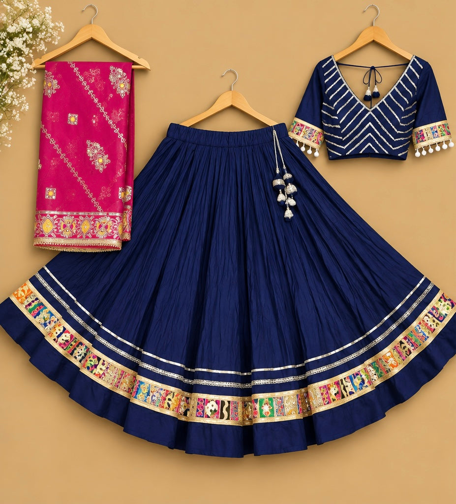 Rangrez navy blue and Rani Pink Navratri Chaniya Choli set for women