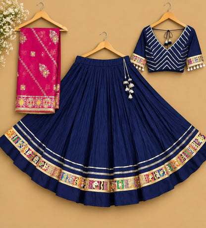 Rangrez navy blue and Rani Pink Navratri Chaniya Choli set for women